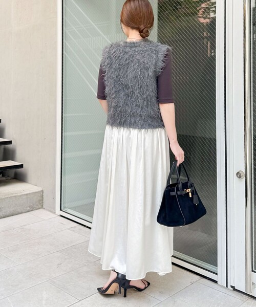 セール】《手洗い可能》ビックボタン起毛ファーベスト（ベスト