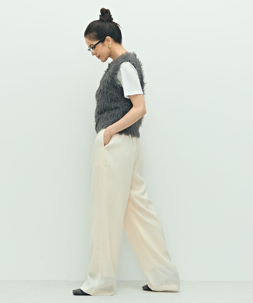 セール】《手洗い可能》ビックボタン起毛ファーベスト（ベスト