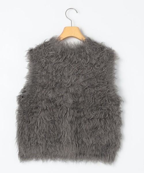 セール】《手洗い可能》ビックボタン起毛ファーベスト（ベスト