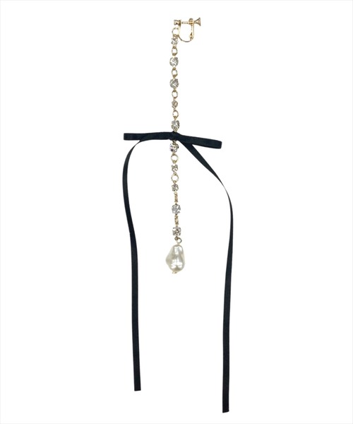 WILLSELECTION（ウィルセレクション）の「ロングリボンラインストーンイヤリング（イヤリング・レディース・オフホワイト/ブラック・FREE）」の16枚目の写真