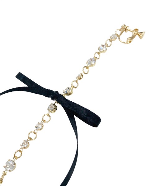 WILLSELECTION（ウィルセレクション）の「ロングリボンラインストーンイヤリング（イヤリング・レディース・オフホワイト/ブラック・FREE）」の17枚目の写真