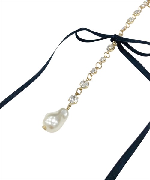 WILLSELECTION（ウィルセレクション）の「ロングリボンラインストーンイヤリング（イヤリング・レディース・オフホワイト/ブラック・FREE）」の19枚目の写真