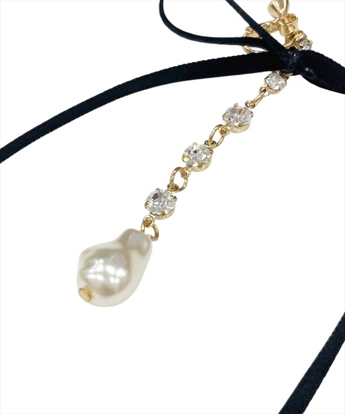 WILLSELECTION（ウィルセレクション）の「ロングリボンラインストーンイヤリング（イヤリング・レディース・オフホワイト/ブラック・FREE）」の22枚目の写真