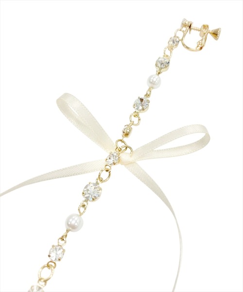 WILLSELECTION（ウィルセレクション）の「ロングリボンラインストーンイヤリング（イヤリング・レディース・オフホワイト/ブラック・FREE）」の9枚目の写真