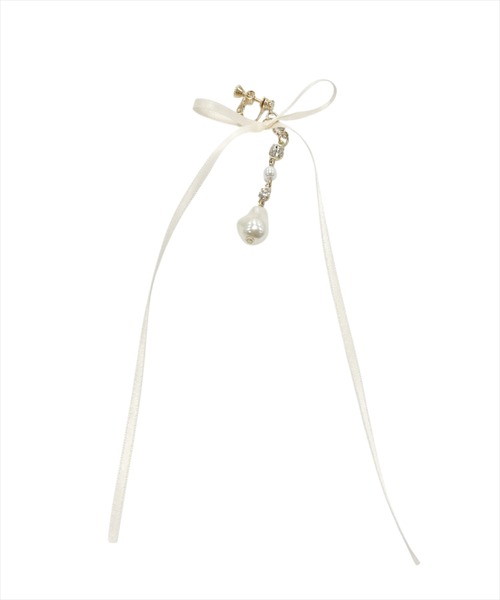 WILLSELECTION（ウィルセレクション）の「ロングリボンラインストーンイヤリング（イヤリング・レディース・オフホワイト/ブラック・FREE）」の11枚目の写真