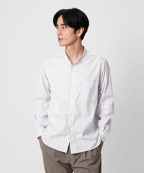 kayoさま　ユナイテッドアローズ 麻コットン フリル バンドカラー半袖シャツ kayoさま ユナイテッドアローズ 麻コットン フリル バンドカラー