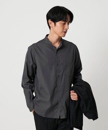 ビューティーアンドユース ノーカラー シャツ WEB限定 WARDROBE SMART】コットン バンドカラー スキッパー