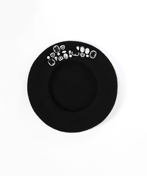 Narcissus（ナルシス）の「ビジューベレー帽　カラーベレー帽（ハンチング/ベレー帽・レディース・ブラック/レッド・FREE）」の5枚目の写真