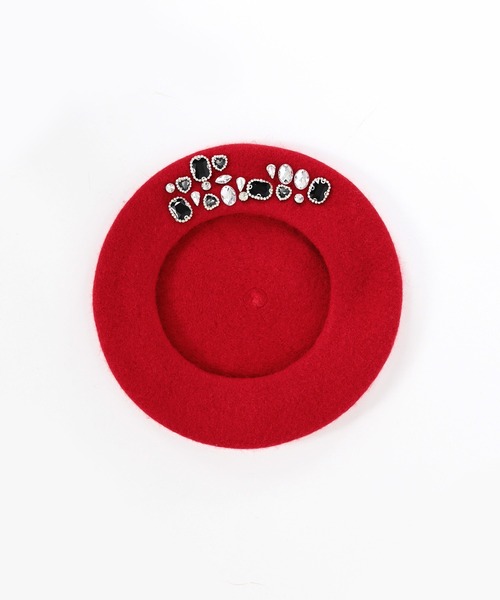 Narcissus（ナルシス）の「ビジューベレー帽　カラーベレー帽（ハンチング/ベレー帽・レディース・ブラック/レッド・FREE）」の8枚目の写真