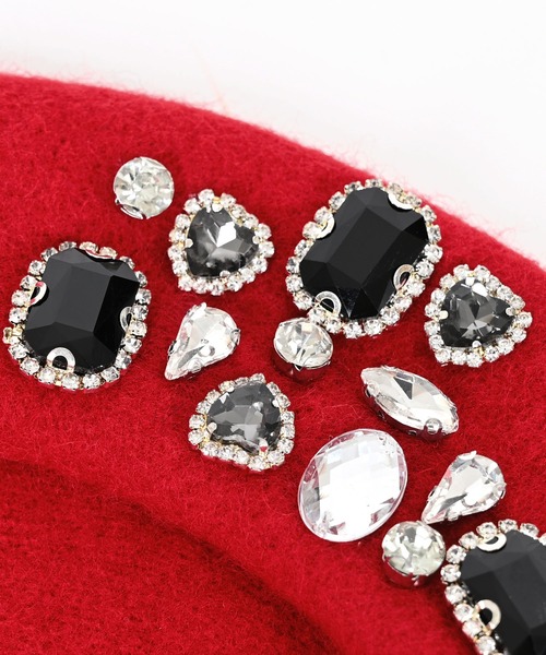 Narcissus（ナルシス）の「ビジューベレー帽　カラーベレー帽（ハンチング/ベレー帽・レディース・ブラック/レッド・FREE）」の10枚目の写真