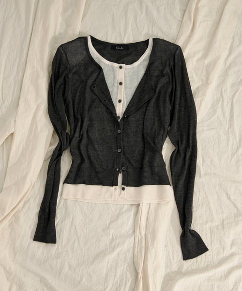 bow.a SHEER IRIS CARDIGAN シアーアイリスカーディガン bow.a SHEER