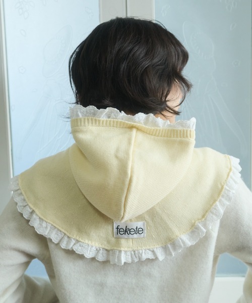 cotton lace frill balaclava バラクラバ つけ襟 セール】cotton lace frill balaclava / コットンレースフリル