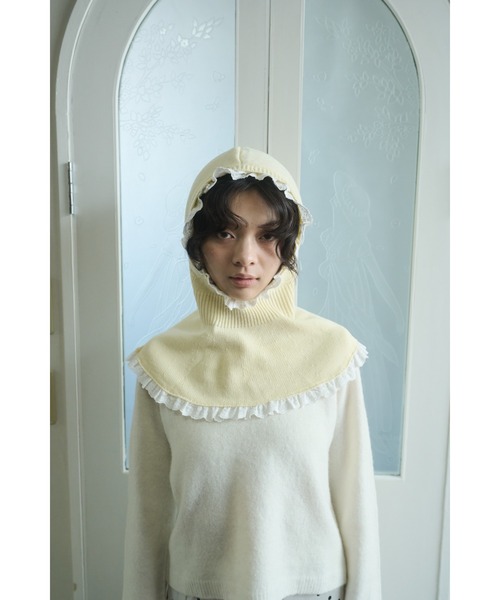 cotton lace frill balaclava / コットンレースフリルバラクラバ