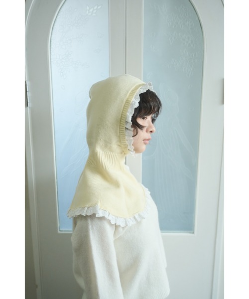 cotton lace frill balaclava / コットンレースフリルバラクラバ