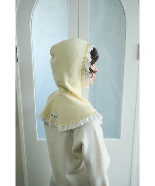 セール】cotton lace frill balaclava / コットンレースフリル