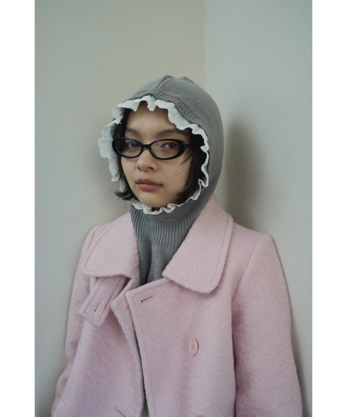 FEKETE(フェケテ)の「cotton lace frill balaclava / コットンレースフリルバラクラバ(ニットキャップ/ビーニー・レディース・ライトイエロー/グレー/アイボリー・FREE)」の13枚目の写真