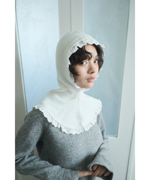 cotton lace frill balaclava / コットンレースフリルバラクラバ