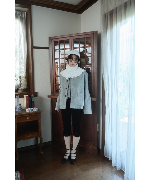 FEKETE(フェケテ)の「cotton lace frill balaclava / コットンレースフリルバラクラバ(ニットキャップ/ビーニー・レディース・ライトイエロー/グレー/アイボリー・FREE)」の10枚目の写真