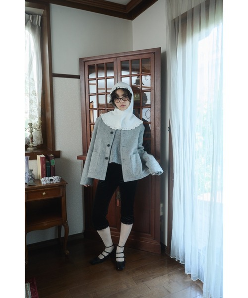 FEKETE(フェケテ)の「cotton lace frill balaclava / コットンレースフリルバラクラバ(ニットキャップ/ビーニー・レディース・ライトイエロー/グレー/アイボリー・FREE)」の11枚目の写真