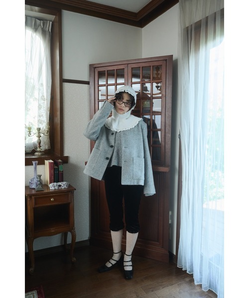 FEKETE(フェケテ)の「cotton lace frill balaclava / コットンレースフリルバラクラバ(ニットキャップ/ビーニー・レディース・ライトイエロー/グレー/アイボリー・FREE)」の12枚目の写真