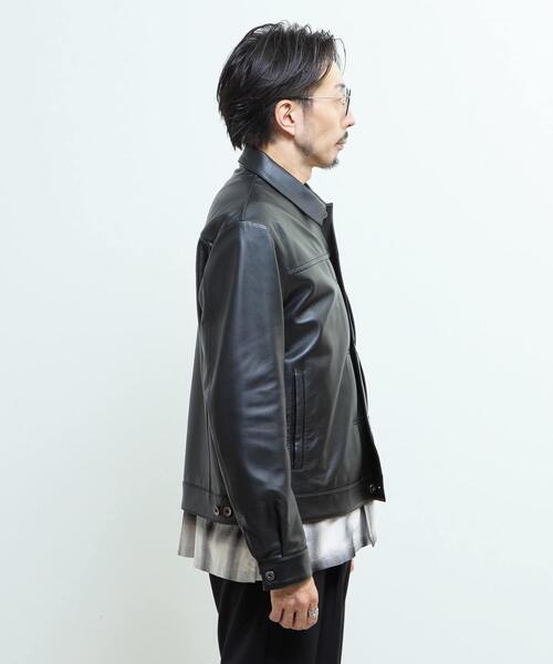 MEN'S MELROSE（メンズメルローズ）の「シープナッパレザー /トラッカーズジャケット（ブルゾン・メンズ・ブラック・2/4/3）」の8枚目の写真