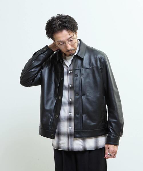 セール】シープナッパレザー /トラッカーズジャケット（ブルゾン
