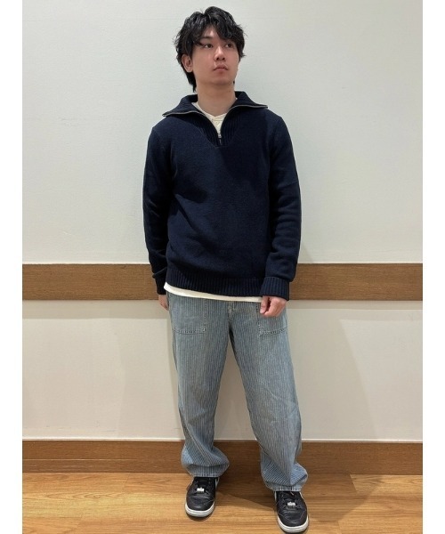 セール】Cashsoft カシミヤタッチ 1/4ジップアップ プルオーバー