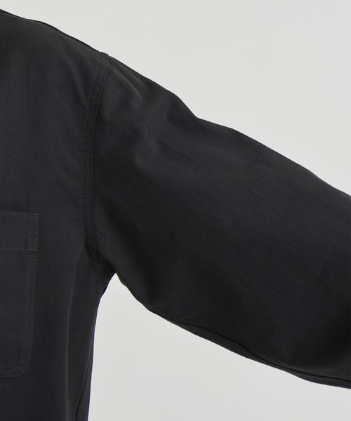 ATON(エイトン)の「【ATON / エイトン】HARD WASHED COTTON SHIRT JACKET(テーラードジャケット・メンズ・オフホワイト/ブラック・4/6)」の6枚目の写真