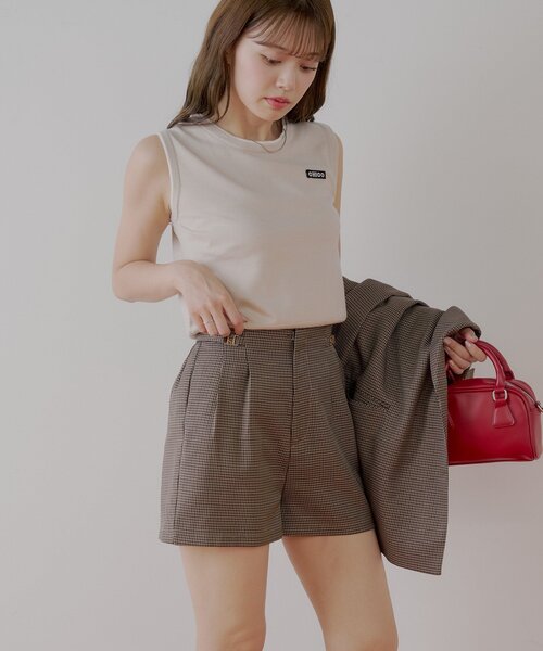 7月末まで限定値下げ【新品未使用•タグ付き】チェックショートパンツ　M パンツ 腰巻き シャツ風 チェック柄 ショートパンツ レディース