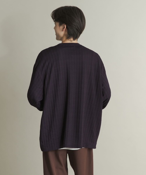 SENSE OF PLACE by URBAN RESEARCH（センスオブプレイスバイアーバンリサーチ）の「ライトワッフルクルーネックロングTシャツ（Tシャツ/カットソー・メンズ・パープル/カーキ/チャコールグレー・LARGE/MEDIUM）」の6枚目の写真