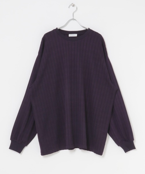 SENSE OF PLACE by URBAN RESEARCH（センスオブプレイスバイアーバンリサーチ）の「ライトワッフルクルーネックロングTシャツ（Tシャツ/カットソー・メンズ・パープル/カーキ/チャコールグレー・LARGE/MEDIUM）」の10枚目の写真