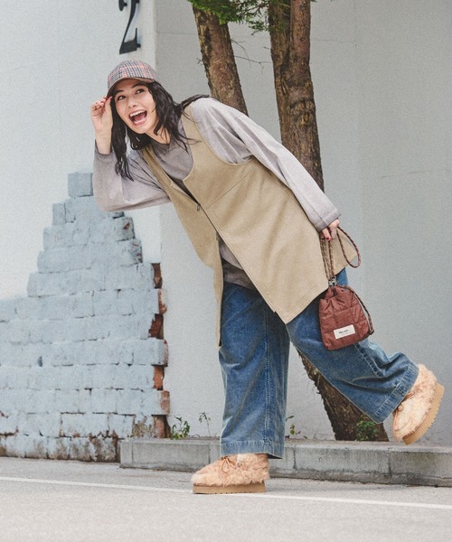 niko and...（ニコアンド）の「アソート2WAY ZIPミニワンピース（ワンピース・レディース・ベージュ/スモーク/キャメル/インディゴブルー・FREE）」の11枚目の写真