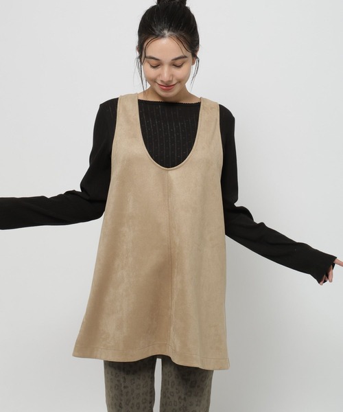 niko and...（ニコアンド）の「アソート2WAY ZIPミニワンピース（ワンピース・レディース・ベージュ/スモーク/キャメル/インディゴブルー・FREE）」の9枚目の写真