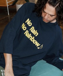 No Rain No Rainbow（ノーレインノーレインボー）の「mlt5391-logo printed half sleeve T-shirt 七分袖Tシャツ(NR25W-25)（Tシャツ/カットソー）」