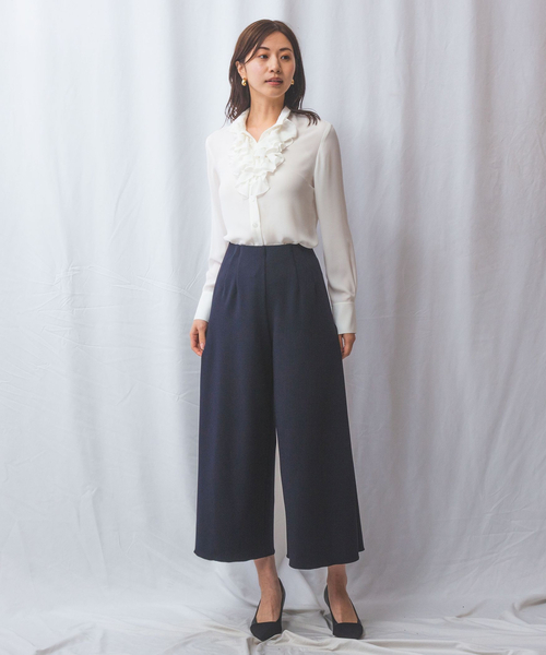 NARACAMICIE(ナラカミーチェ)の「【NARACAMICIE】無地ジョーゼットフリル長袖ブラウスホワイト(シャツ/ブラウス・レディース・ホワイト・S/M/L)」の13枚目の写真