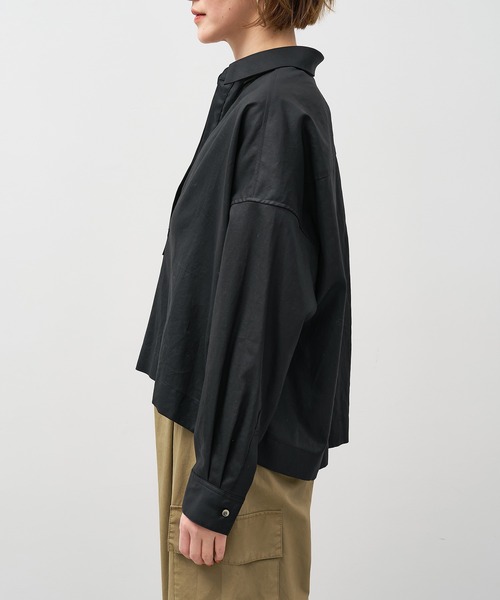 MICA&DEAL（マイカ＆ディール）の「スキッパークロップドシアーブラウス（シャツ/ブラウス・レディース・ブルーグレー/ブラック/ホワイト/ブラウン・FREE）」の18枚目の写真