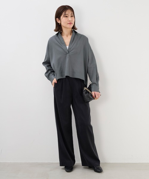 MICA & DEAL　スキッパー　シャツ MICA&DEAL マイカアンドディール タックショルダーブラウス