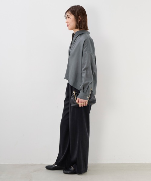 スキッパークロップドシアーブラウス（シャツ/ブラウス