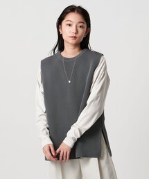 MARW UNITED ARROWS | ＜MARW UNITED ARROWS＞アゼ クルーネック ニット ベスト(ニット/セーター)