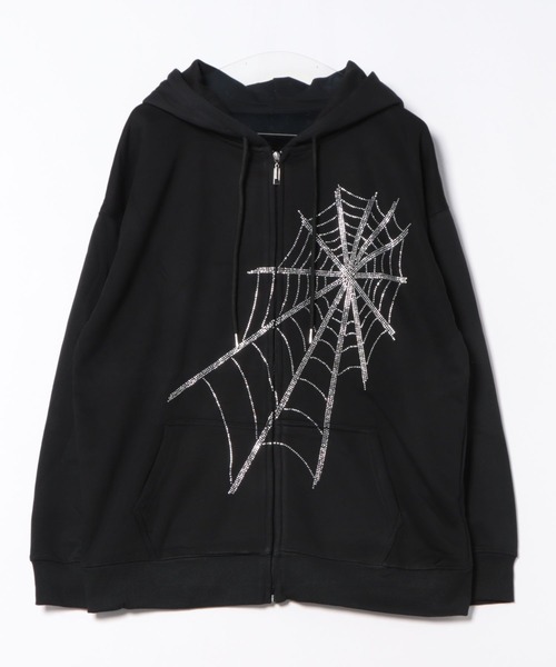 ACE　スパンコール付き蜘蛛の巣パーカー S ACE スパンコール付き蜘蛛の巣パーカー S ACE スパンコール付き蜘蛛の