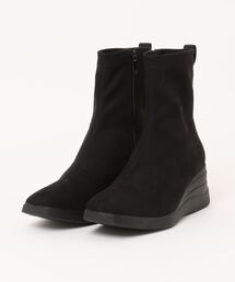 Bussola（ブソラ）の「【bussola】撥水スクエアトゥウェッジヒールブーツ(955503)（ブーツ）」