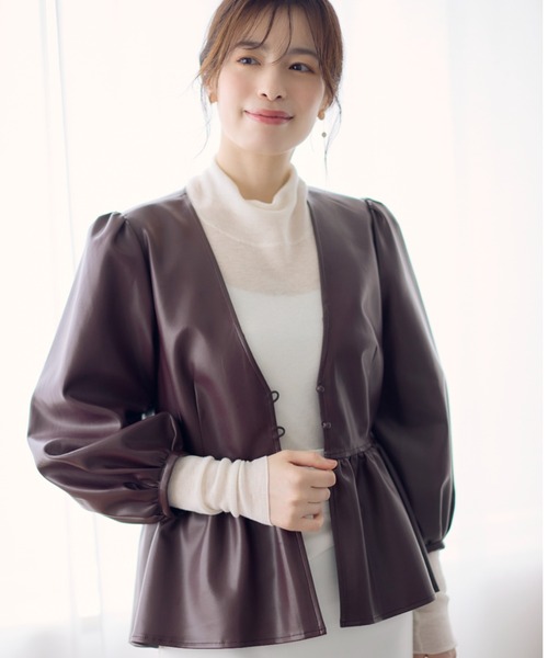 ピンキーアンドダイアン◆ラリエットネックレスブラウス ブラック 38 ベルベットコンビギャザーブラウス | PINKY&DIANNE（ピンキー&ダイアン