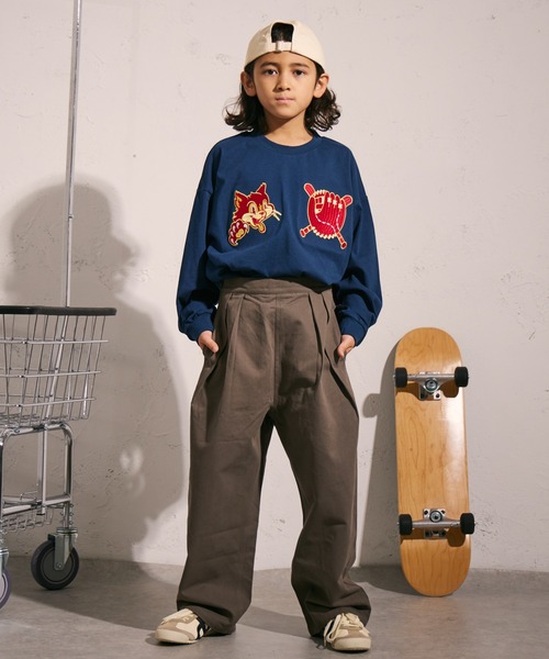 PAIRMANON STREET（ペアマノンストリート）の「タック ツイル パンツ【PAIRMANON STREET】（その他パンツ・キッズ・ブラック/オフホワイト/グレー/ベージュ/ブラウン・100/110/120/130/140/150/160/90）」の14枚目の写真