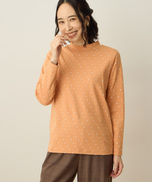Tシャツ/カットソー（オレンジ/橙色系・タートルネック