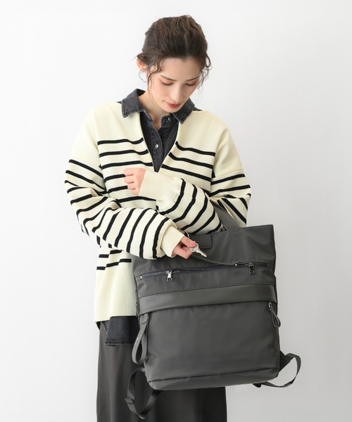 W&.Day/Night(ダブルアンド デイナイト)の「サクテ 2WAYリュック A4サイズ 14.0インチPC収納 19022(バックパック/リュック・レディース・ブラック/ダークグレー/グレイッシュベージュ・FREE)」の16枚目の写真
