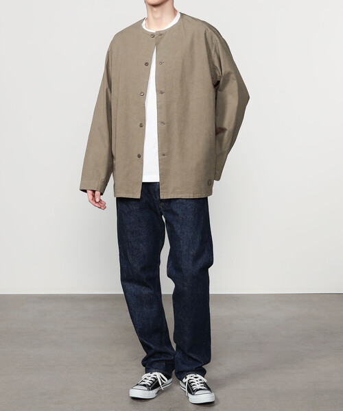 ORCIVAL（オーシバル）の「ORCIVAL | コットンツイル ノーカラーシャツブルゾン MEN（シャツ/ブラウス・メンズ・ブラック/モカ/イエロー・5/4）」の12枚目の写真