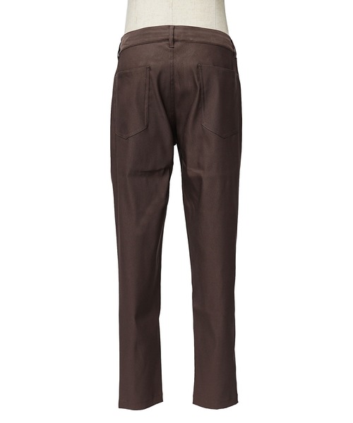 ツイルスキニーパンツ メンズ スリム ストレッチ チノパン 黒 白 茶色