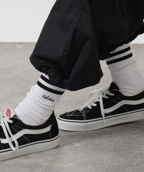 LAKOLE（ラコレ）の「ジャストラインロゴソックス / 581244（ソックス/靴下・メンズ・ブラック/クリアグリーン/グレー/ホワイト・FREE）」の2枚目の写真