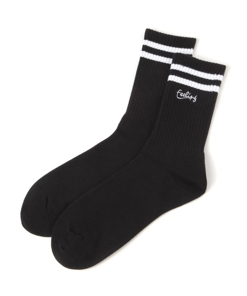 LAKOLE（ラコレ）の「ジャストラインロゴソックス / 581244（ソックス/靴下・メンズ・ブラック/クリアグリーン/グレー/ホワイト・FREE）」の3枚目の写真