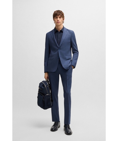BOSS(ボス)の「スリムフィットシャツ メランジ パフォーマンスストレッチジャージー(シャツ/ブラウス・メンズ・ダークブルー・M/XL/S/XXL/L)」の4枚目の写真